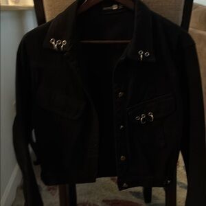 Boohoo Black Jacket with Silver Accents